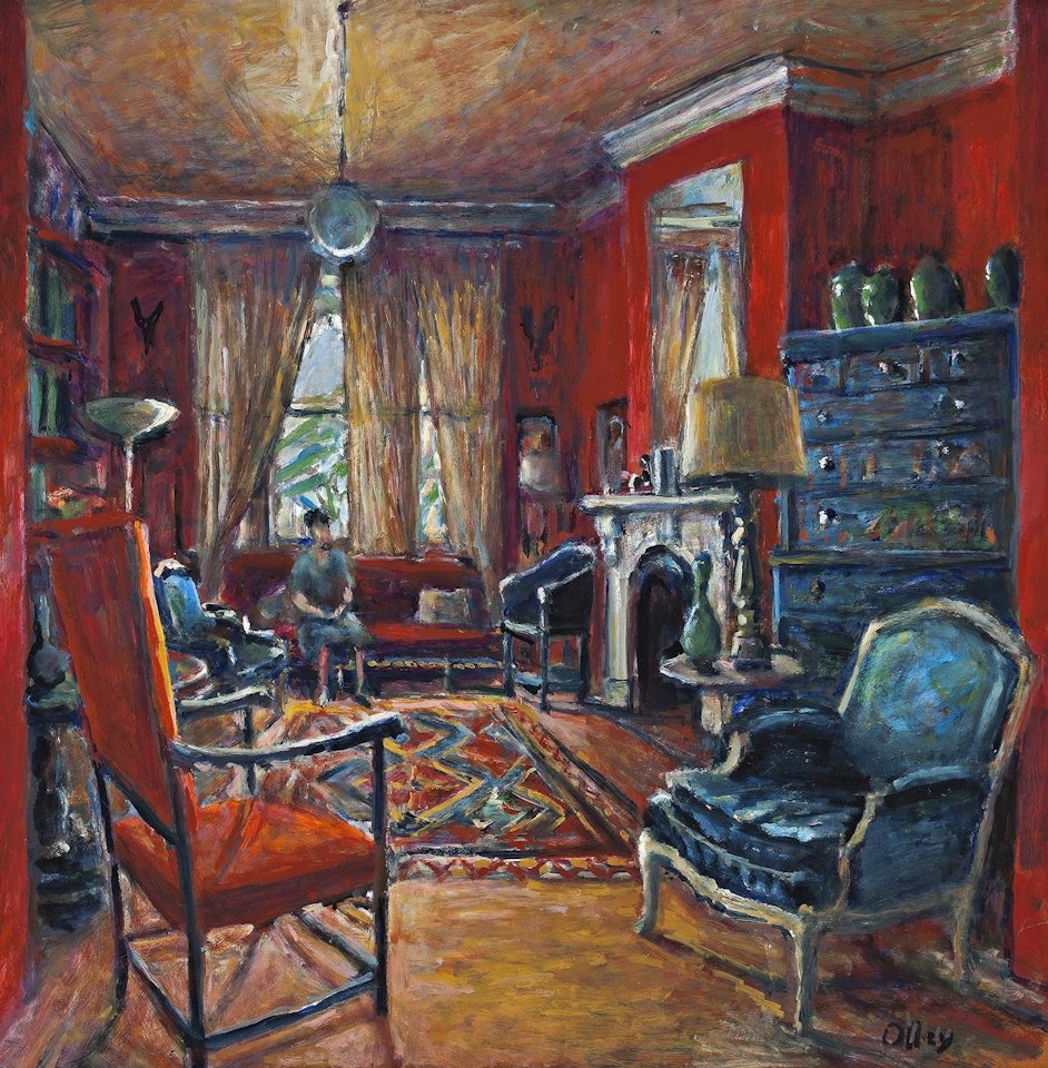 RED ROOM AND VISITOR by Margaret Hannah Olley