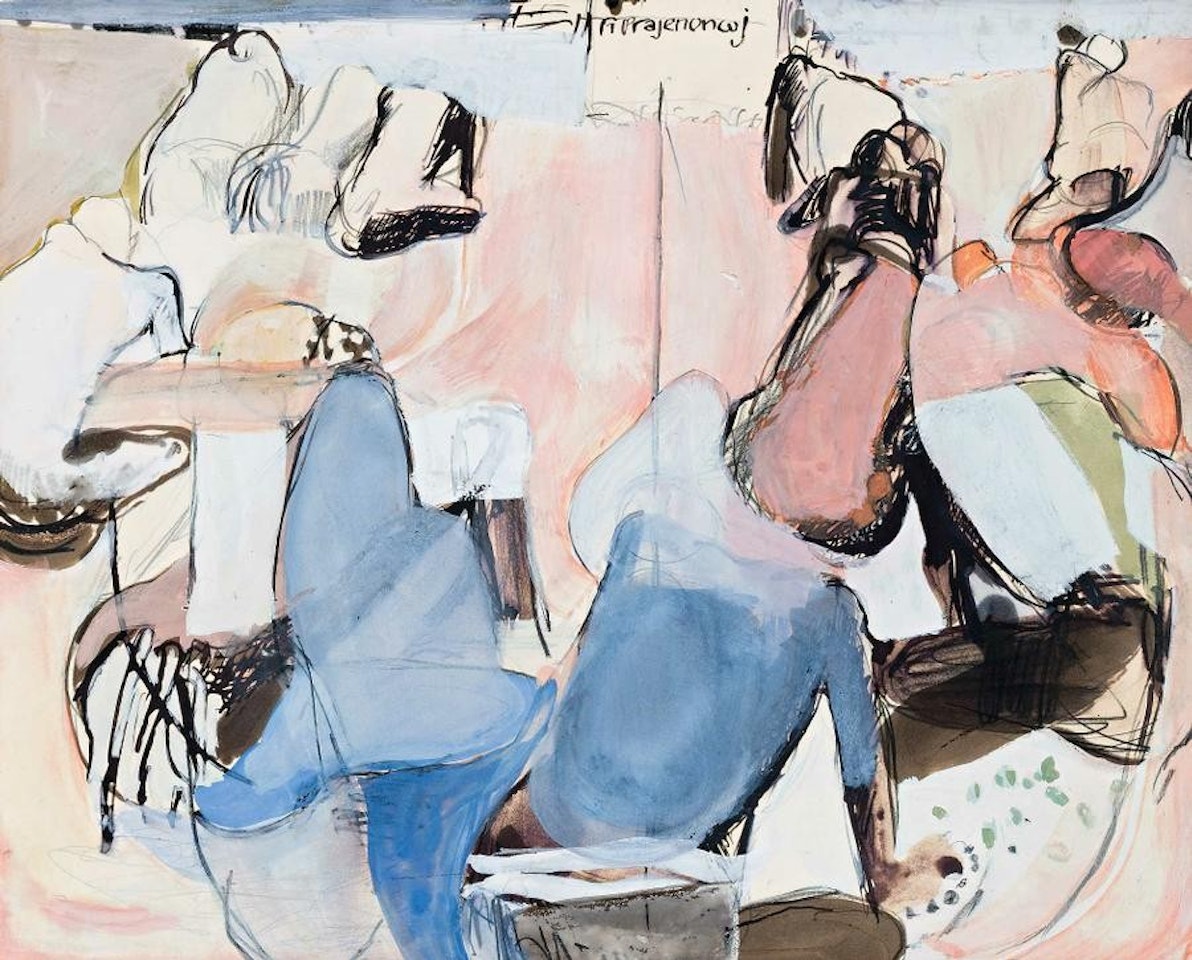 UNTITLED (BLUE AND PINK ABSTRACT) by Brett Whiteley