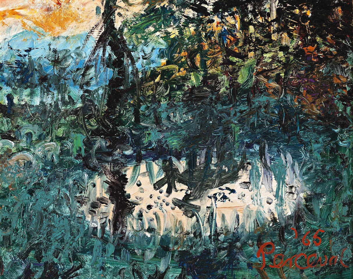 POND AT DUSK NEAR BLACK MOUNTAIN by John Perceval