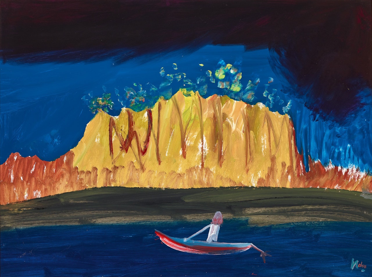 MARY IN A BOAT ON THE SHOALHAVEN by Sidney Nolan
