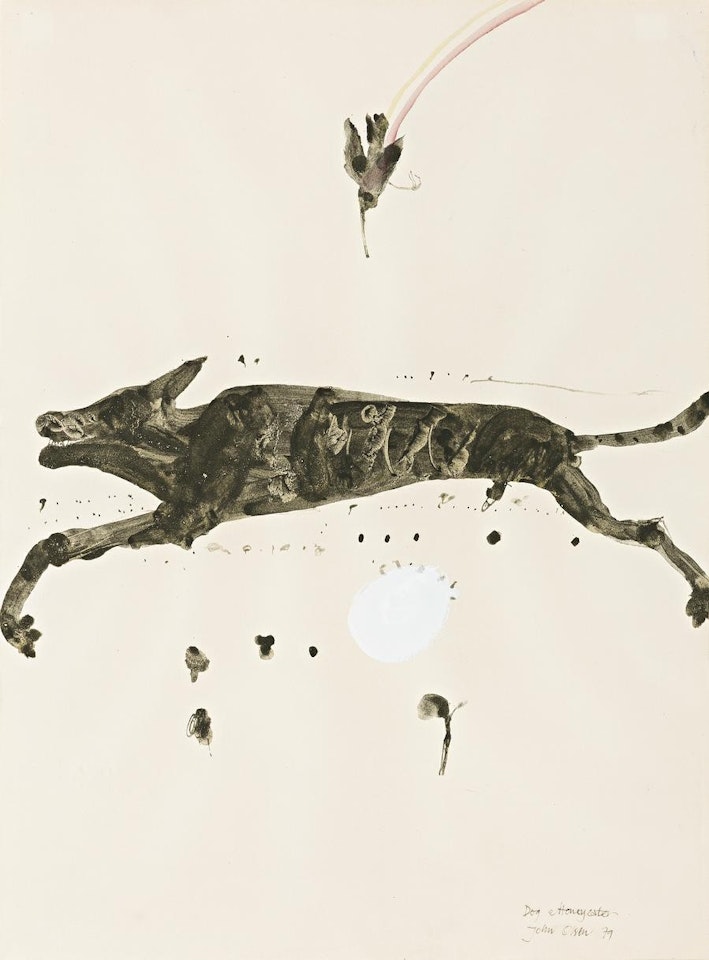 DOG AND HONEYEATER by John Olsen