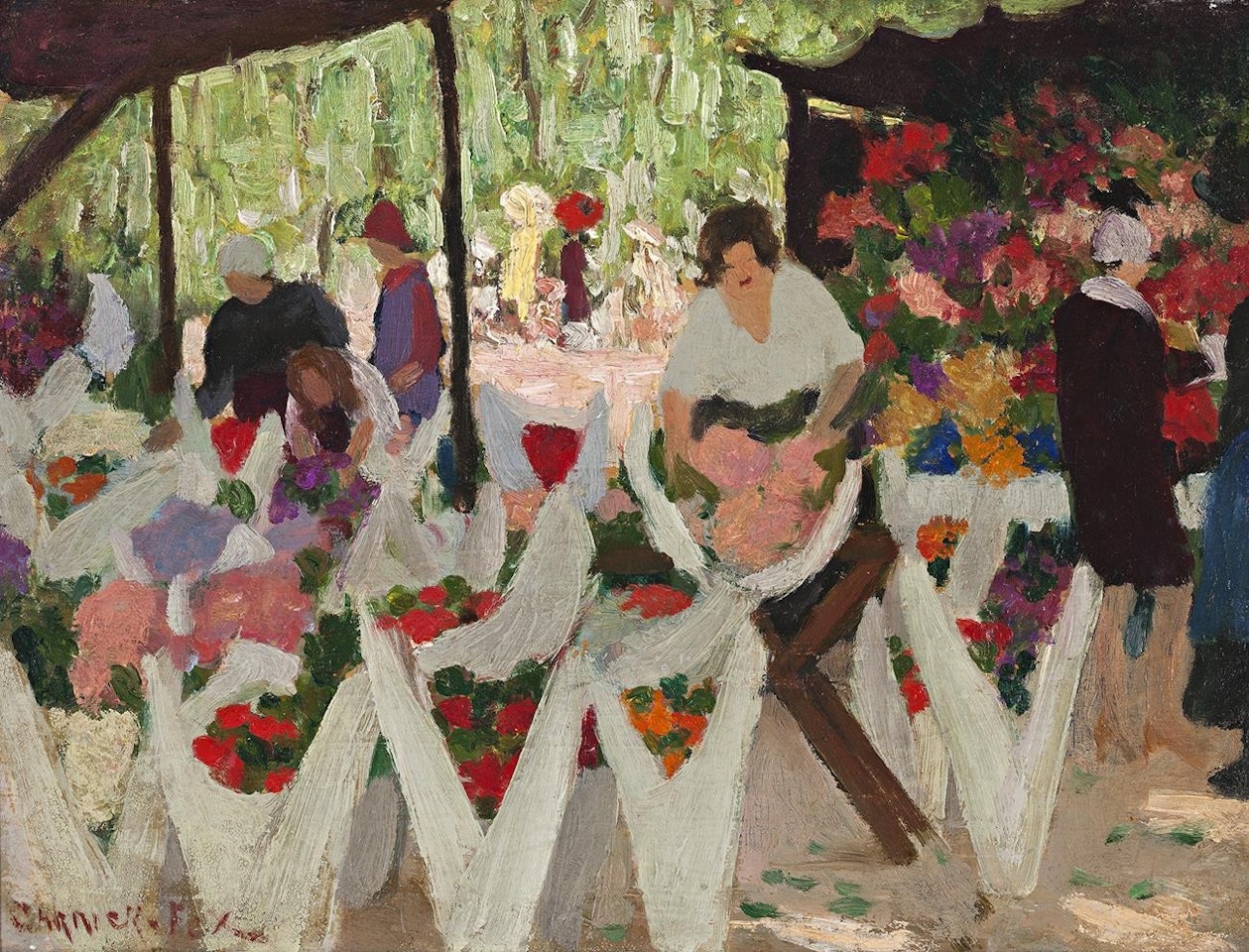 FLOWER MARKET by Ethel Carrick Fox