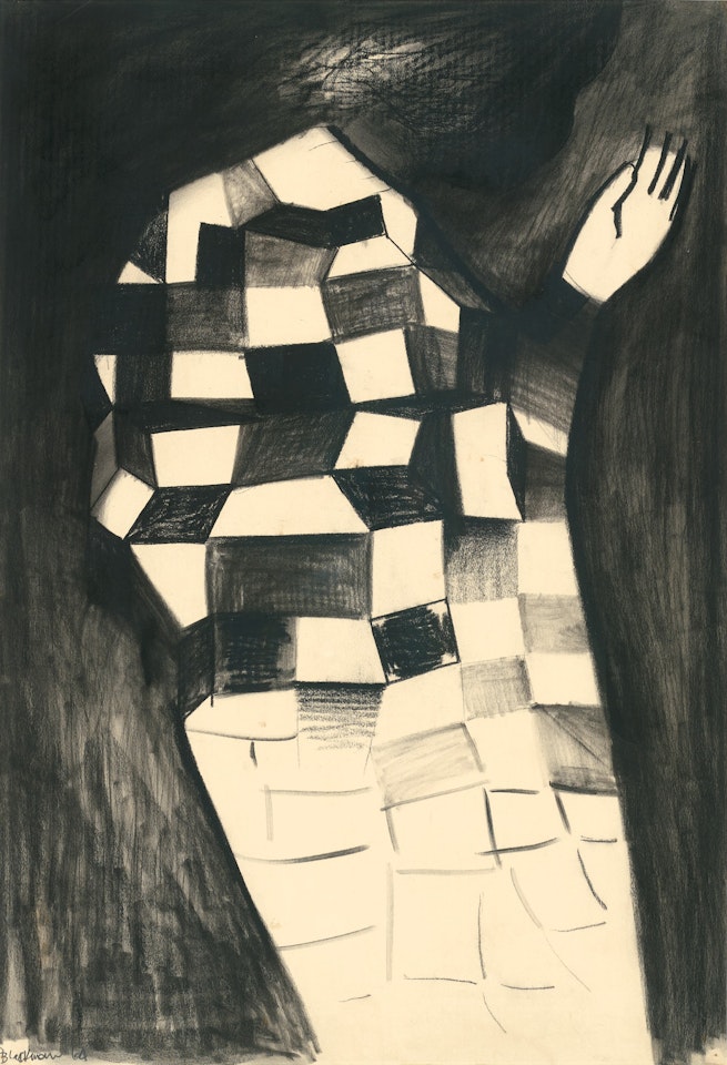 GIRL IN CHEQUERED DRESS by Charles Blackman
