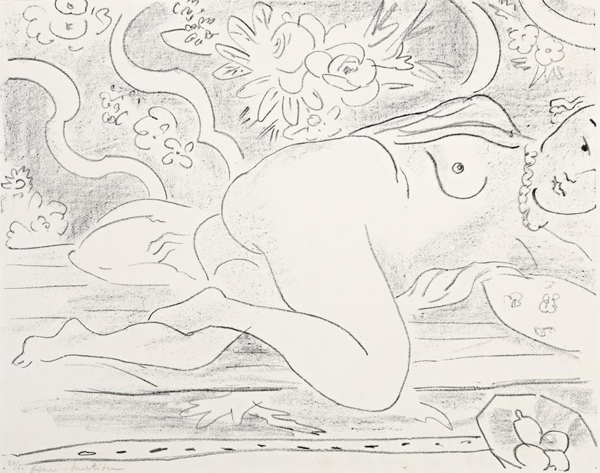 NU COUCHE A LA COUPE DE FRUITS by Henri Matisse