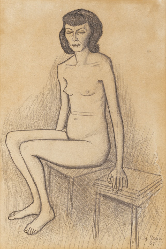 STUDY FOR NUDE WITH NIGHTGOWN by John Brack