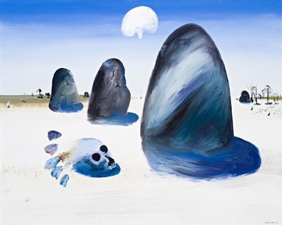 ROCKS AND SKULL WITH FLOWERS by Arthur Merric Bloomfield Boyd