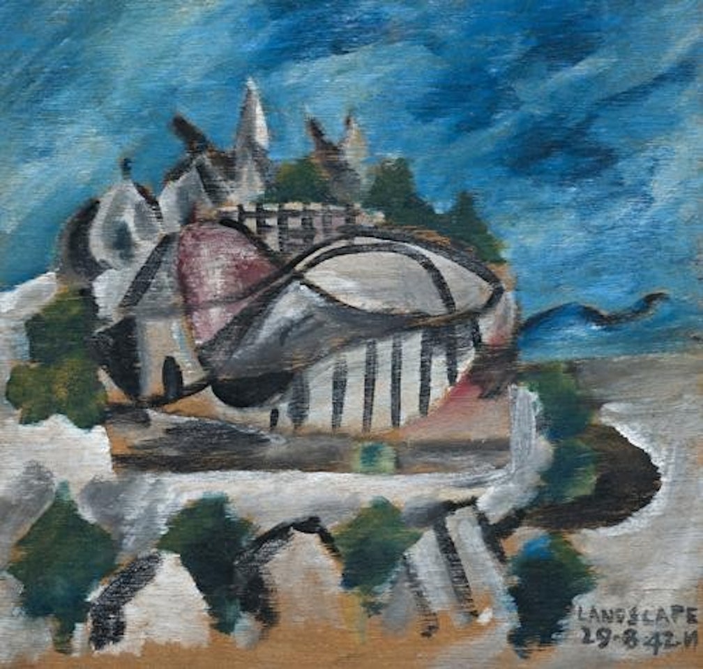 LANDSCAPE (THE BIG DIPPER AT LUNA PARK, ST KILDA BEACH) by Sidney Nolan