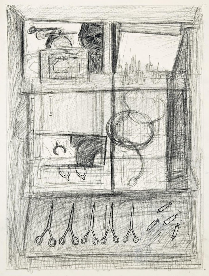 SHOP STILL LIFE WITH SELF PORTRAIT by John Brack