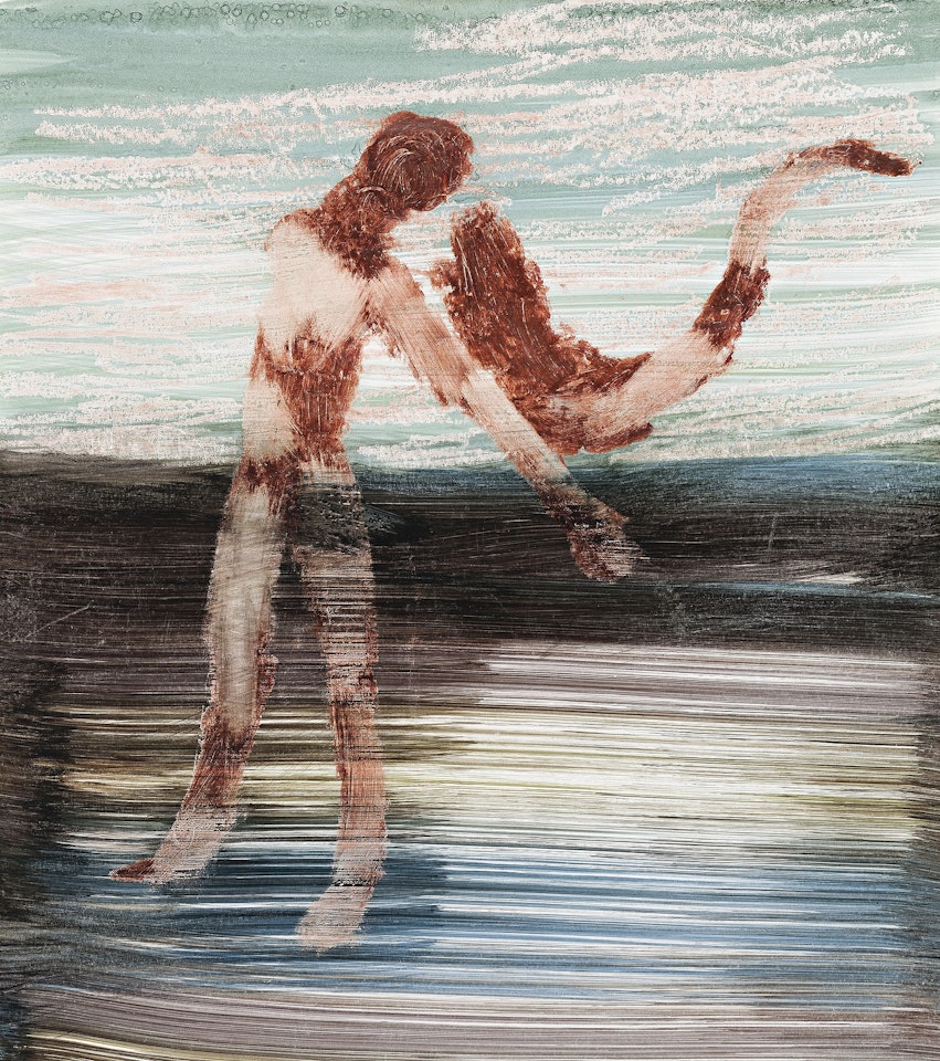 LEDA AND SWAN (BLUE LANDSCAPE) by Sidney Nolan