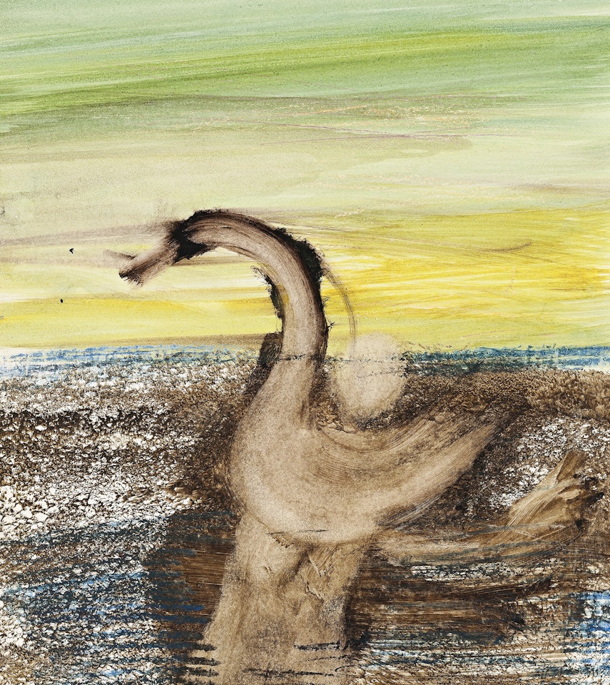 LEDA AND SWAN (GREEN LANDSCAPE) by Sidney Nolan