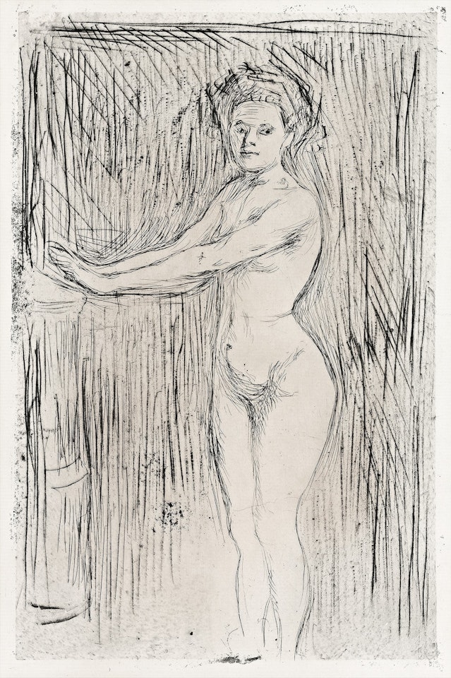 MODEL WARMING HER HANDS by Edvard Munch