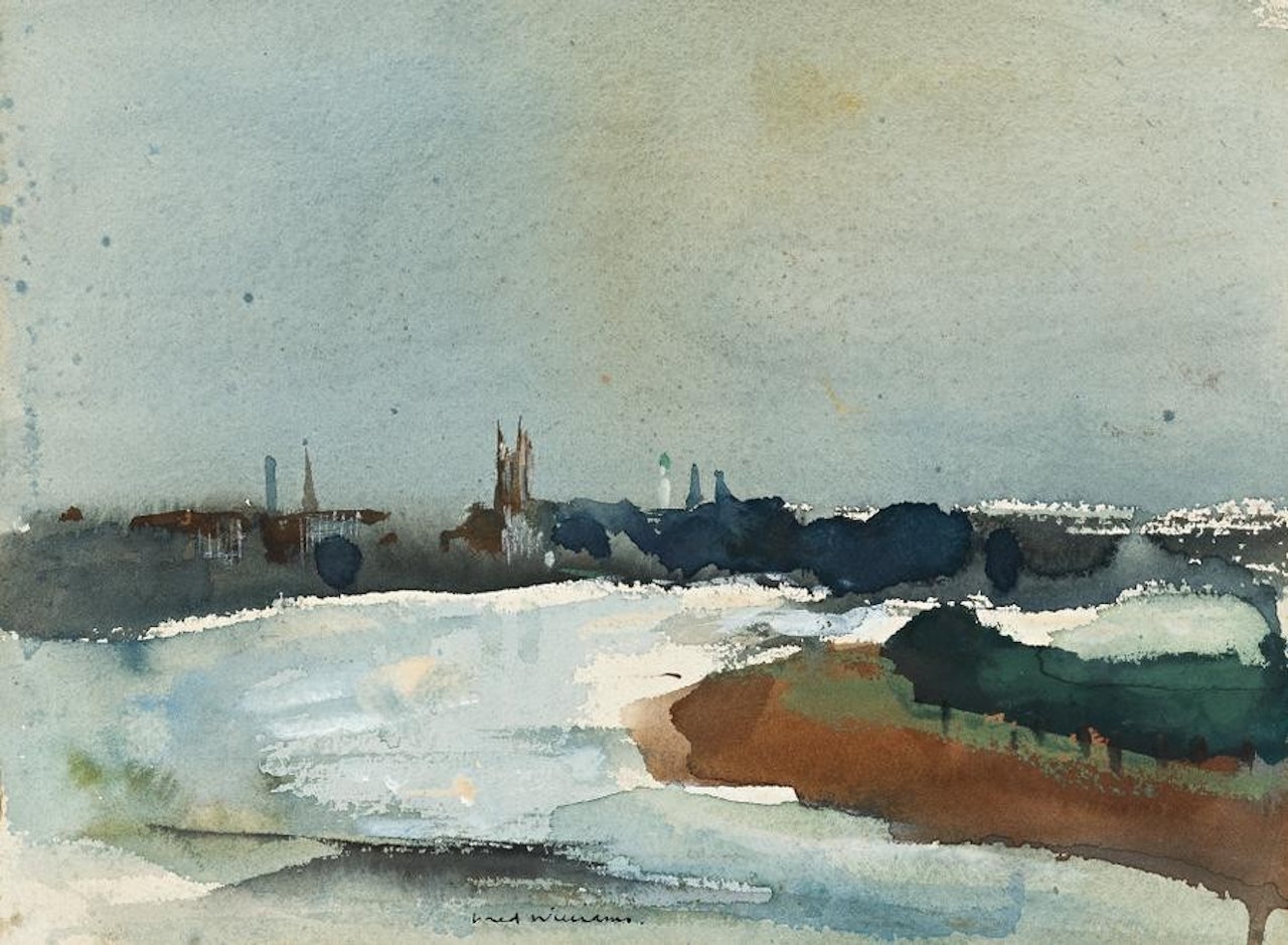 THE THAMES TOWARDS HAMMERSMITH CHISWICK by Frederick Ronald Williams