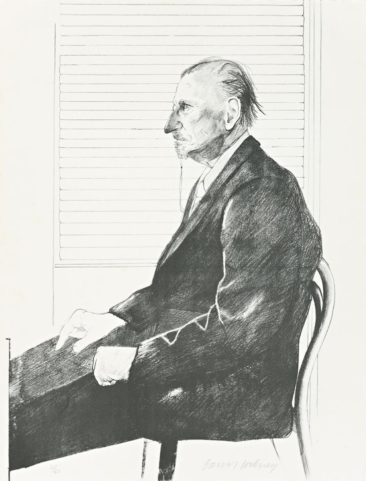THE PRINT COLLECTOR (PORTRAIT OF FELIX H. MAN) by David Hockney
