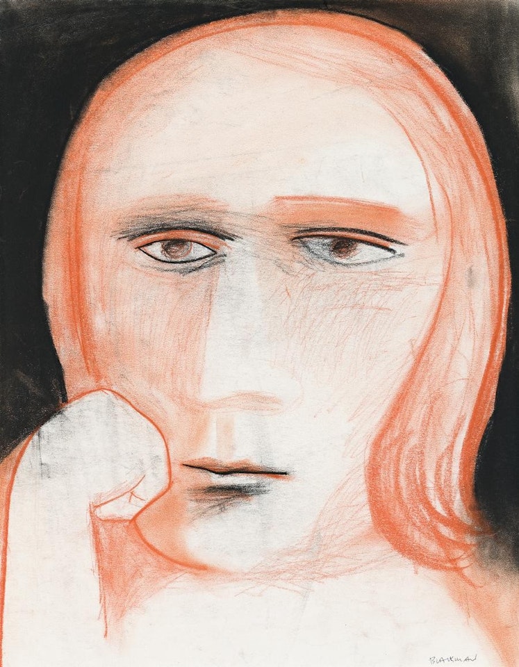 GIRL THINKING by Charles Blackman