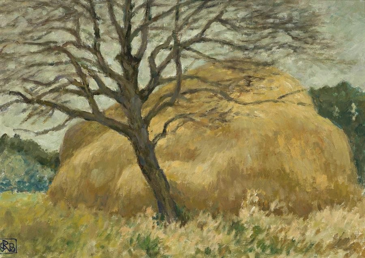 RURAL SCENE WITH HAYSTACK (FRANCE) by Rupert Charles Wulsten Bunny