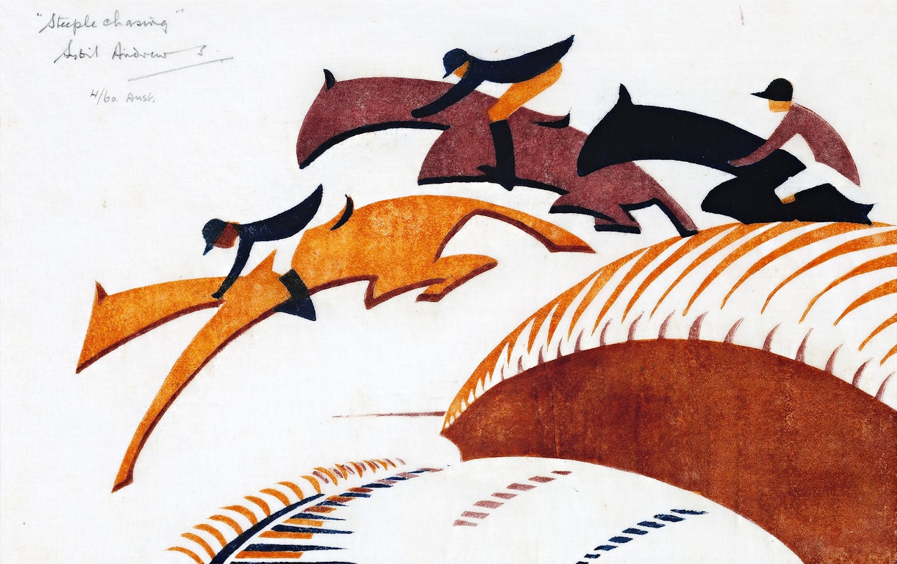 STEEPLECHASING by Sybil Andrews