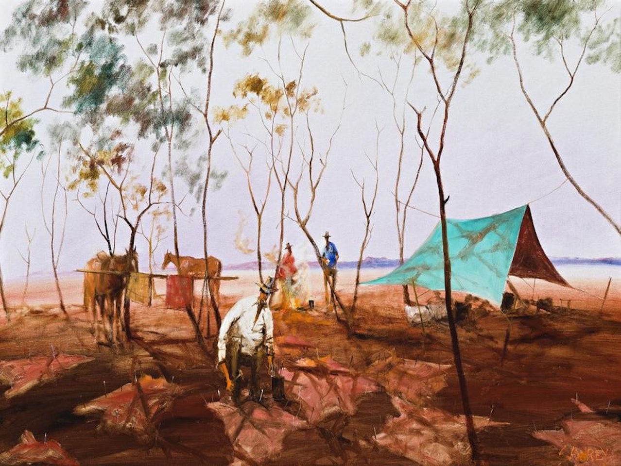THE ROO SHOOTERS" CAMP, WEST QUEENSLAND by Hugh Sawrey
