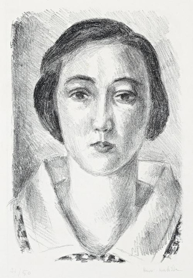JEUNE FILLE EN ROBE FLEURIE AU COL D"ORGANDI by Henri Matisse