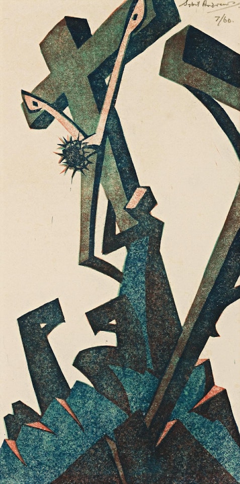 MOTHER AND SON by Sybil Andrews