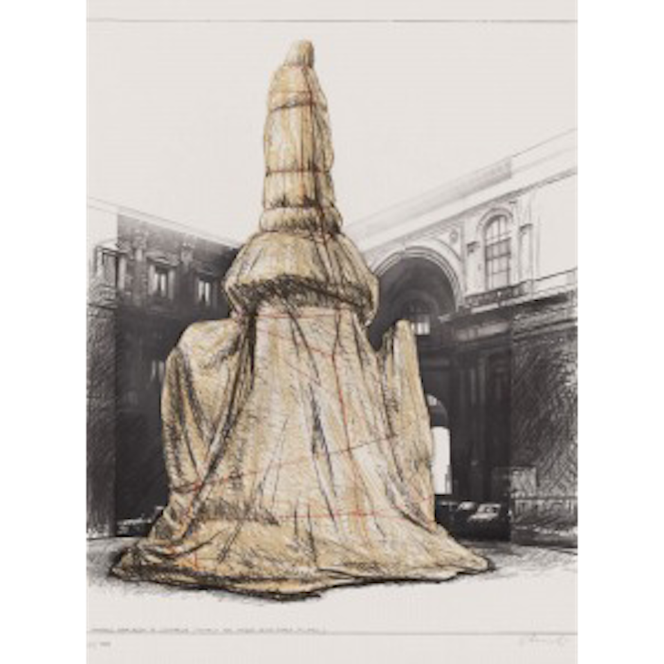 Wrapped Monument to Leonardo, Project for Piazza della Scala, Milan (Schellmann 41) by Christo