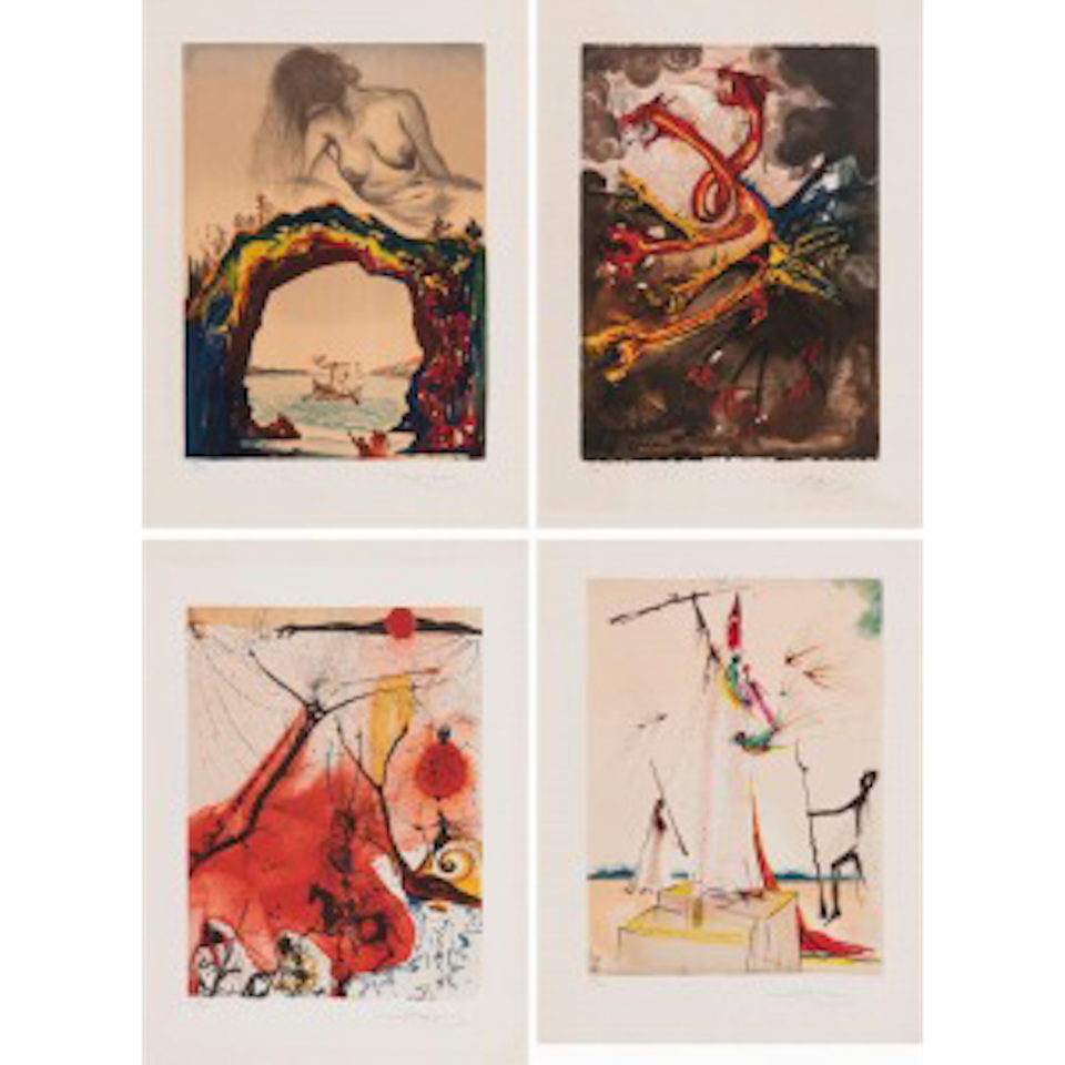 1; La Sirène／2. L"Hydre／3. Le Rêve onirique／4. La Victoire by Salvador Dali