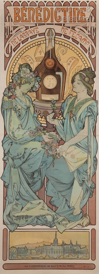 Benedictine abbey of Fécamp by Alphonse Mucha