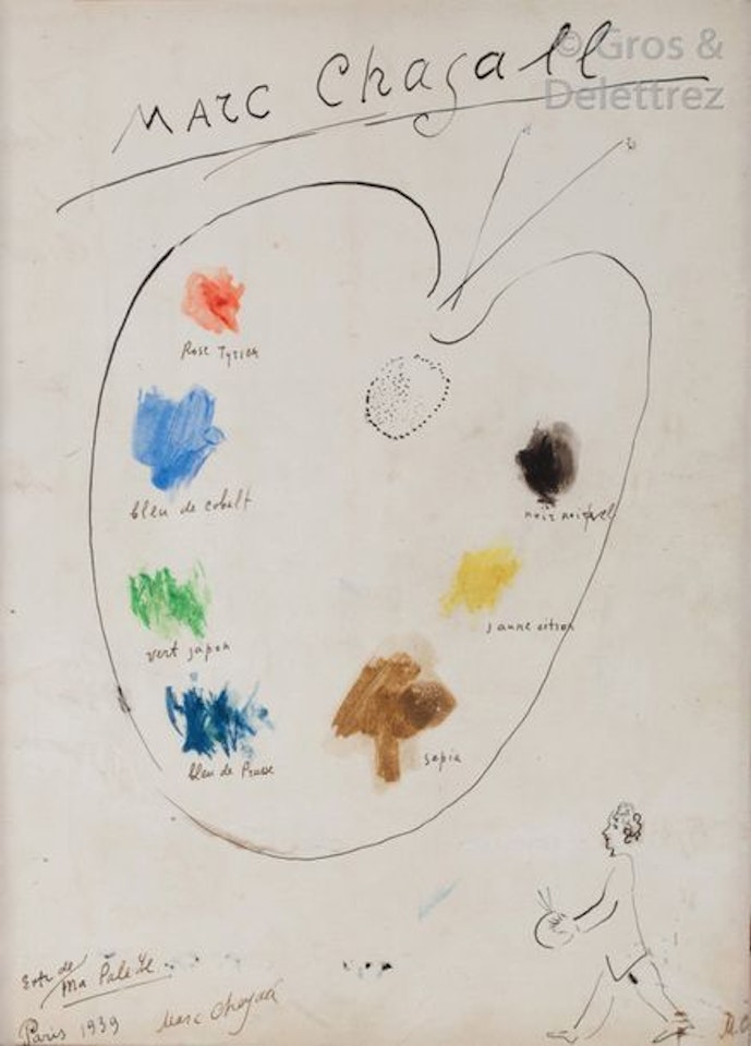 The palette and the dream poem by Marc Chagall