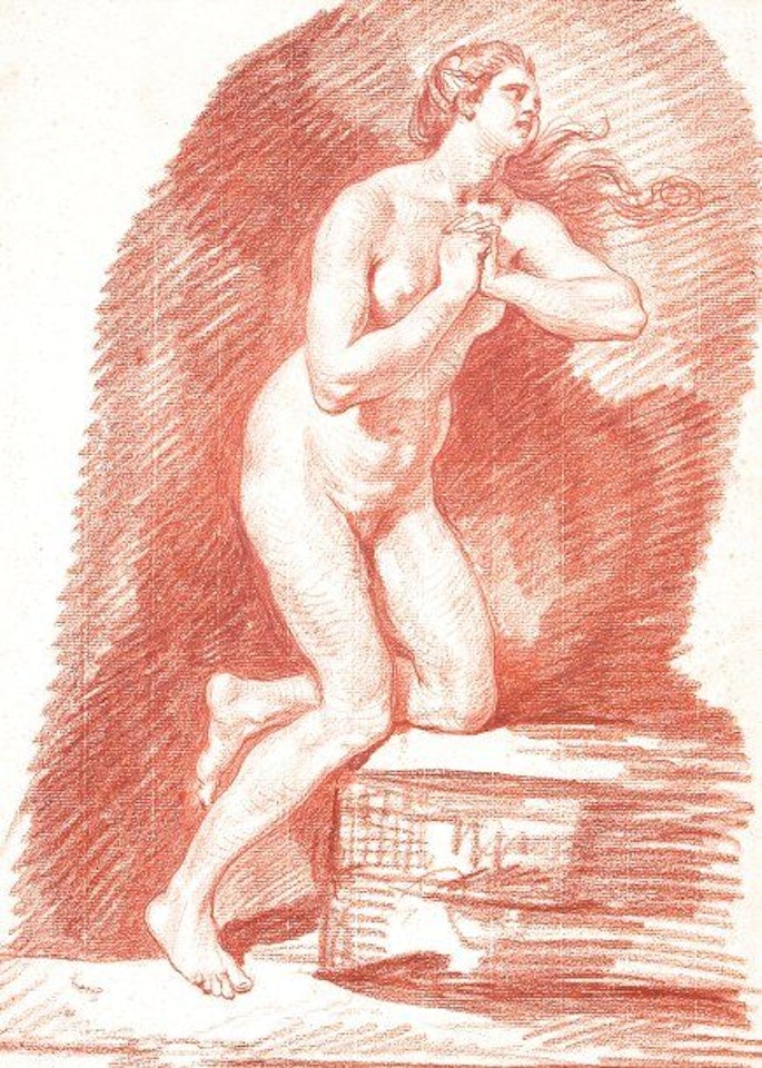 Naked woman with folded hands by Jean-Baptiste Greuze