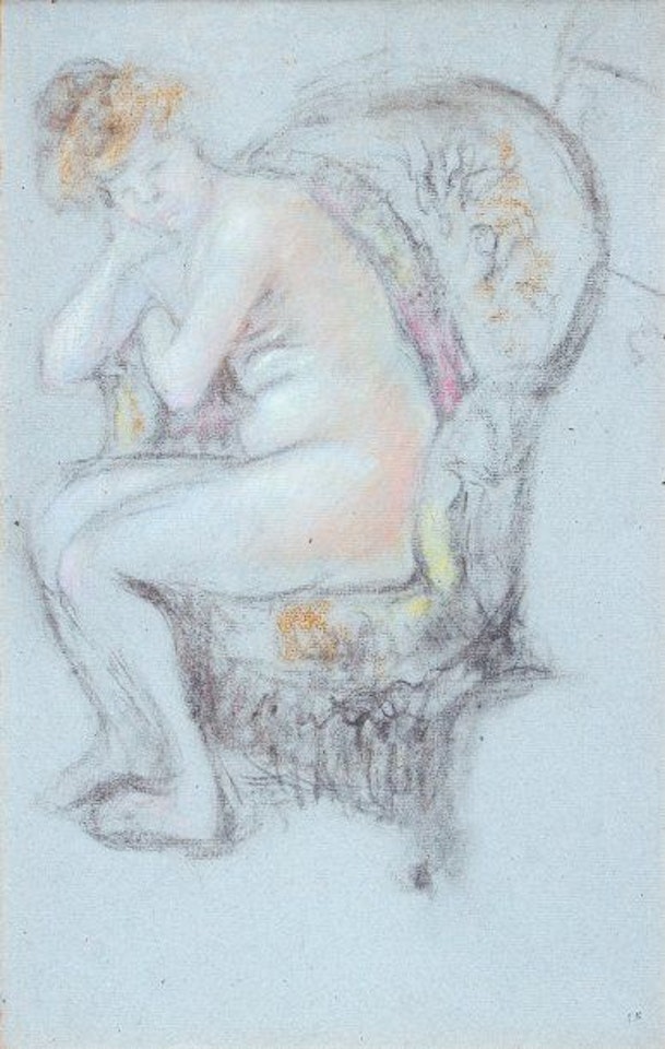 Blonde nude in a toad armchair by Édouard Vuillard
