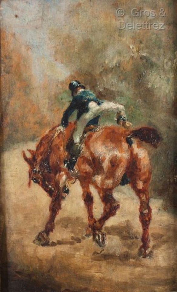 Young Rider Mounting his Horse by Henri de Toulouse-Lautrec