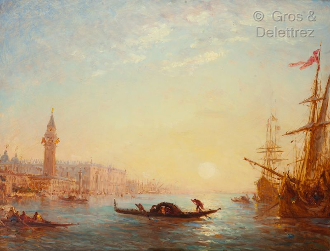 Sunrise on the Grand Canal, Venice by Félix Ziem