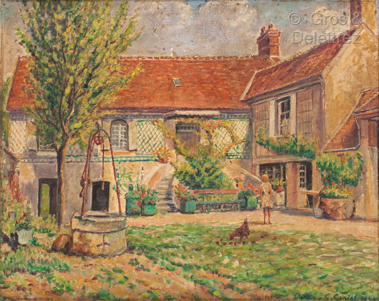 Farmyard with a Well by Gustave Cariot