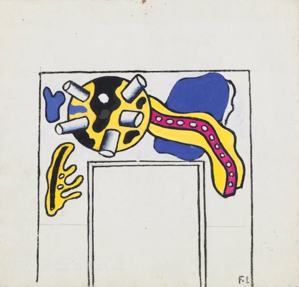 Composition on a world map by Fernand Leger