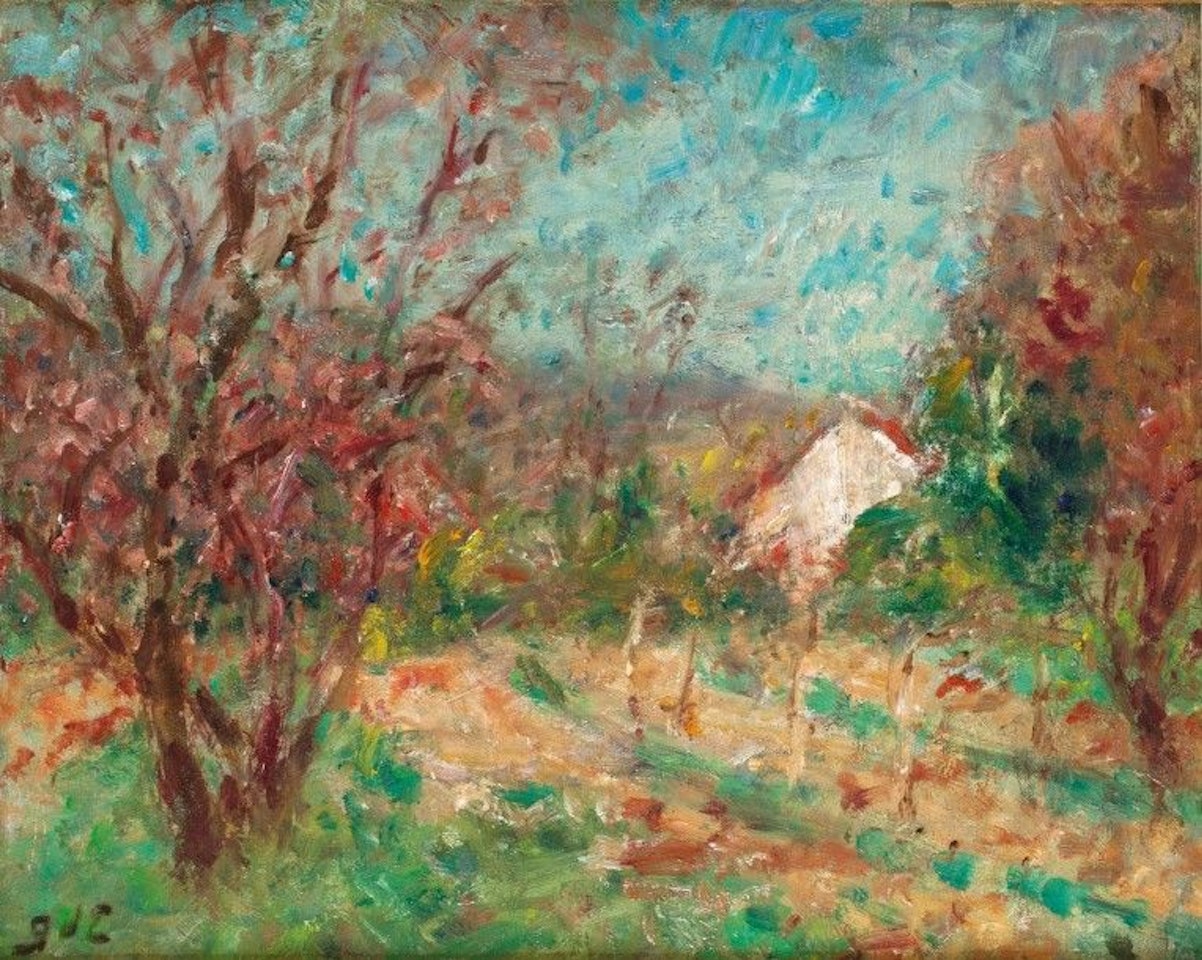 Fruit trees at the edge of the path by Georges d’Espagnat