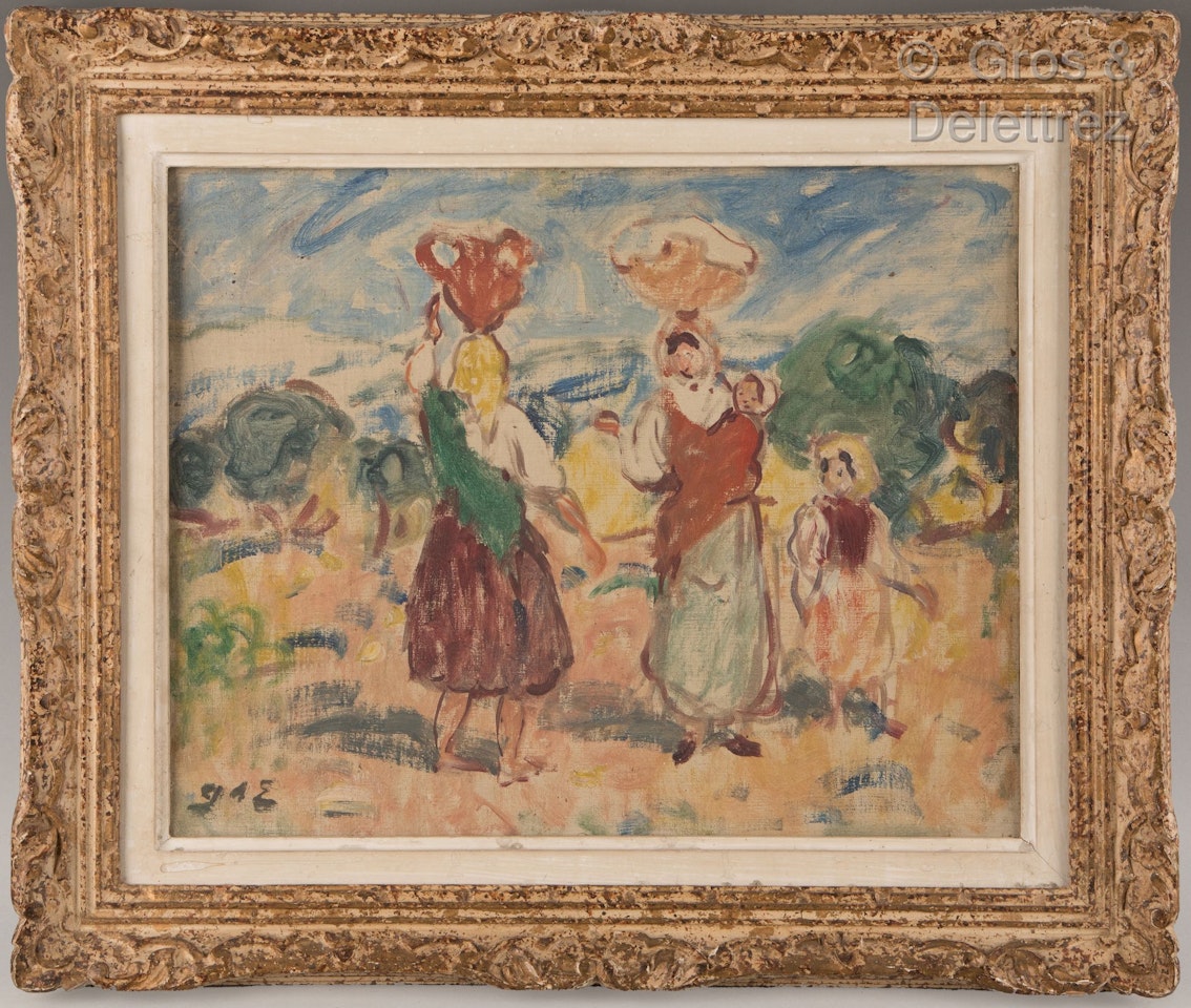 Peasant women carrying jugs by Georges d’Espagnat