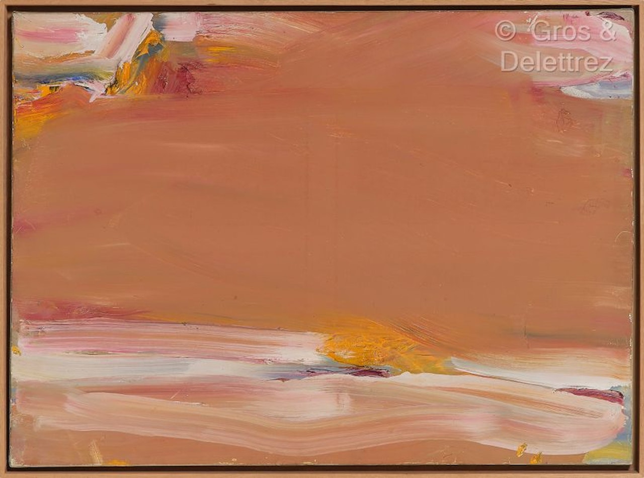 Loire, ochre-pink, yellow spots by Olivier Debre