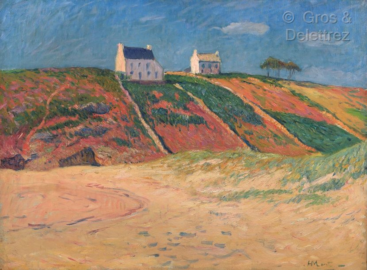 Cliff and beach at Pould by Henry Moret