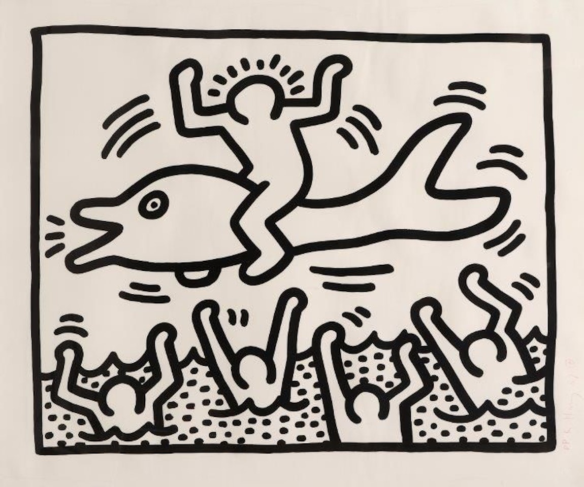 Man on a Dolphin by Keith Haring