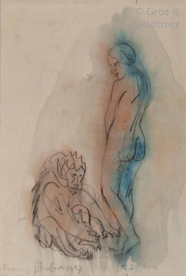 Woman and monkey by Francis Picabia