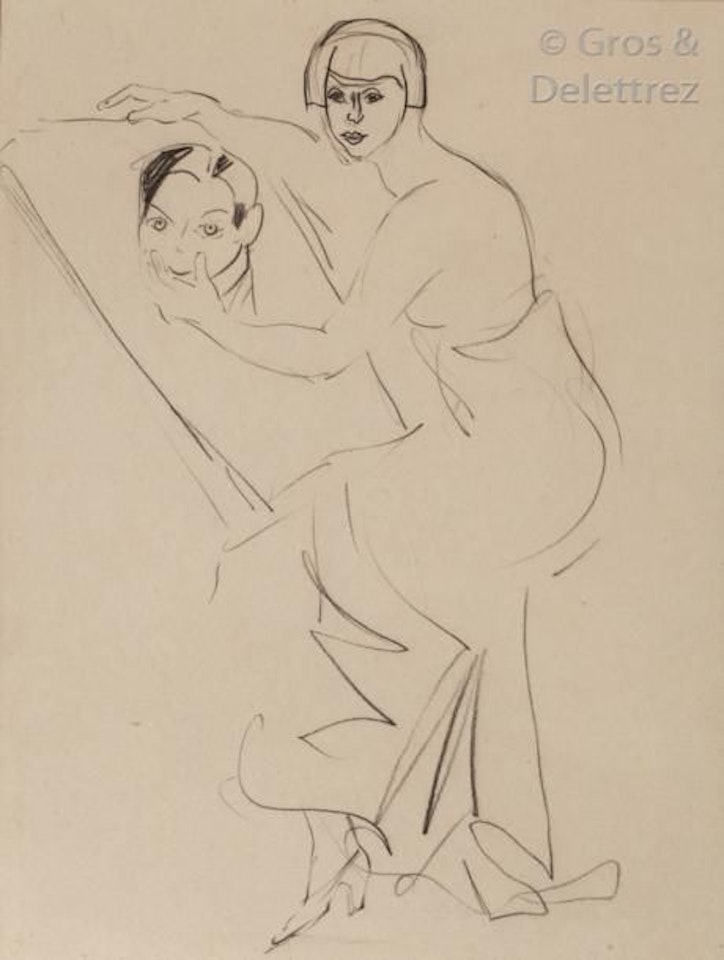 Woman looking at a man"s head by Francis Picabia