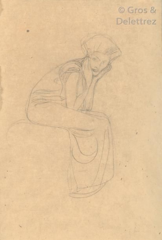 Woman sitting by Gustav Klimt