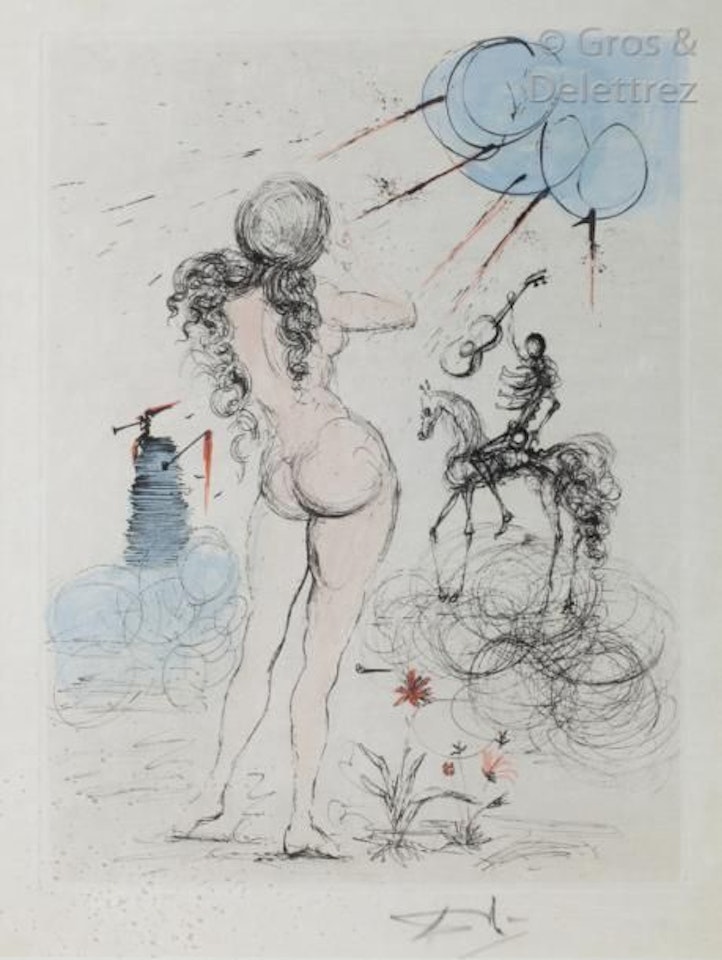 Woman, horse and death by Salvador Dali