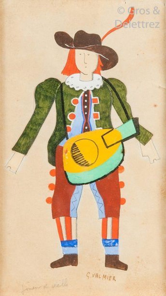 The hurdy-gurdy player by Georges Valmier