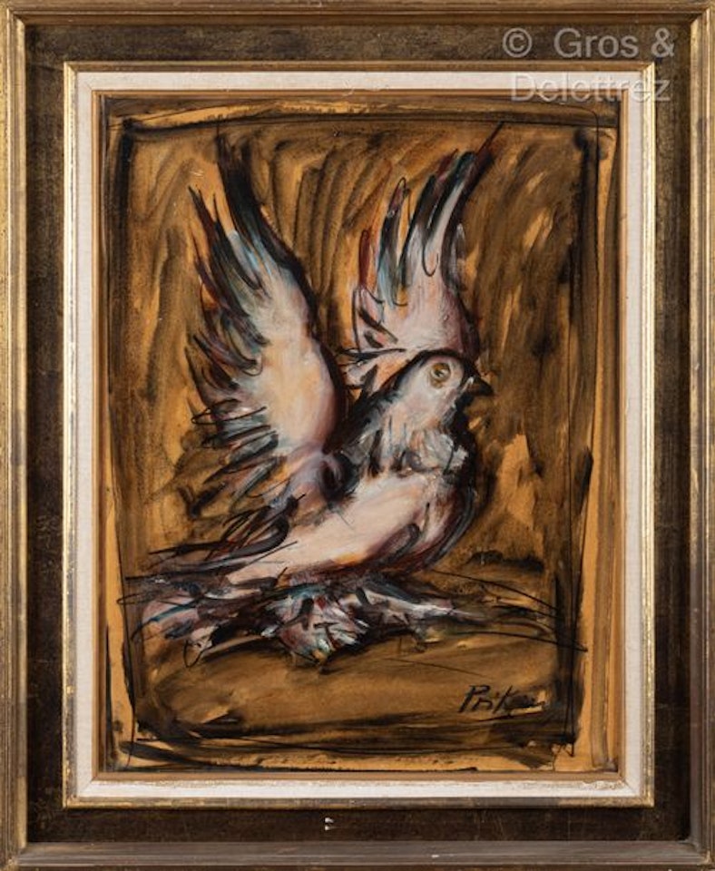 Dove with spread wings by Franz Priking