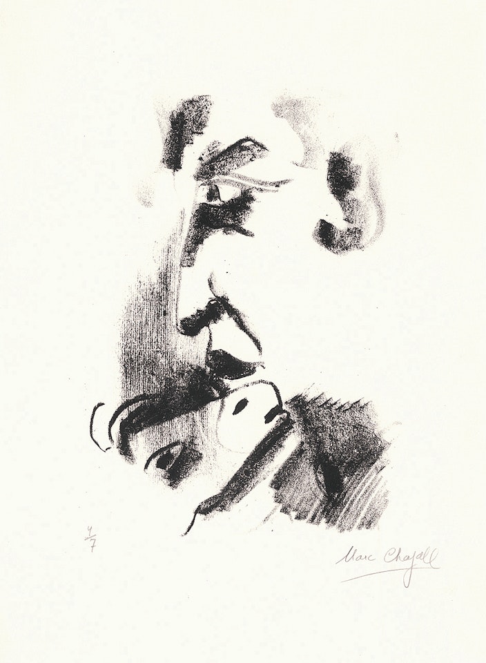 Profil d"homme à la chèvre by Marc Chagall