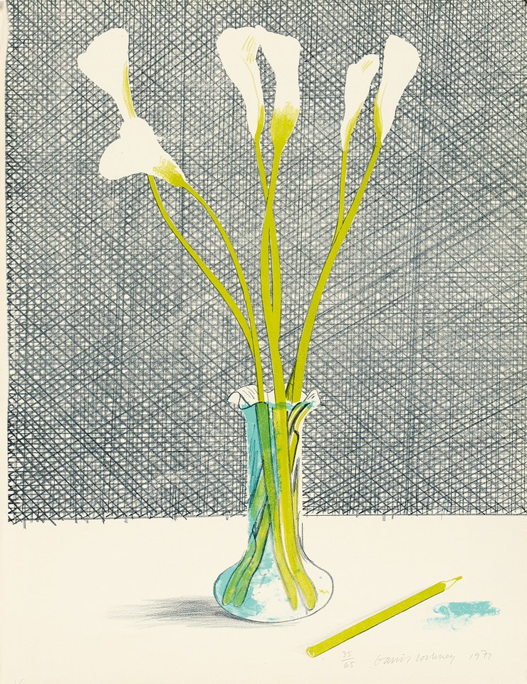 Lilies, from "Europäische Graphik No. VII" by David Hockney