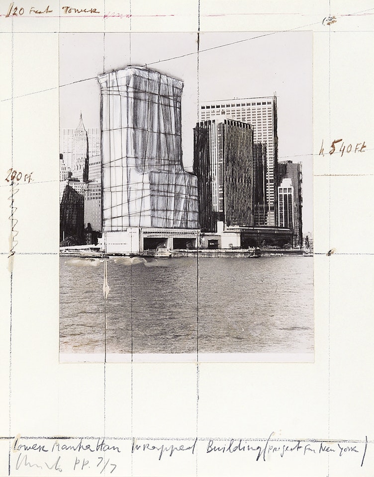 Lower Manhattan Wrapped Building, Project for New York, aus "Five Urban Projects" by Christo