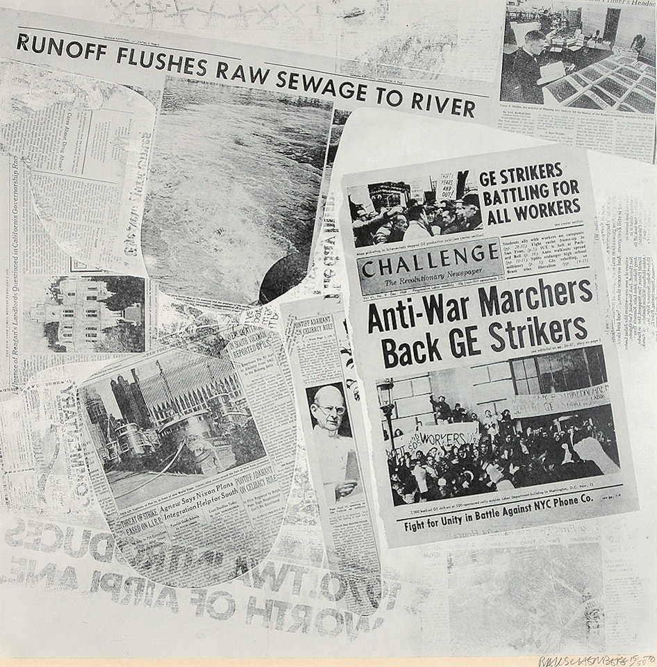 Sheet from "Features from Current" by Robert Rauschenberg