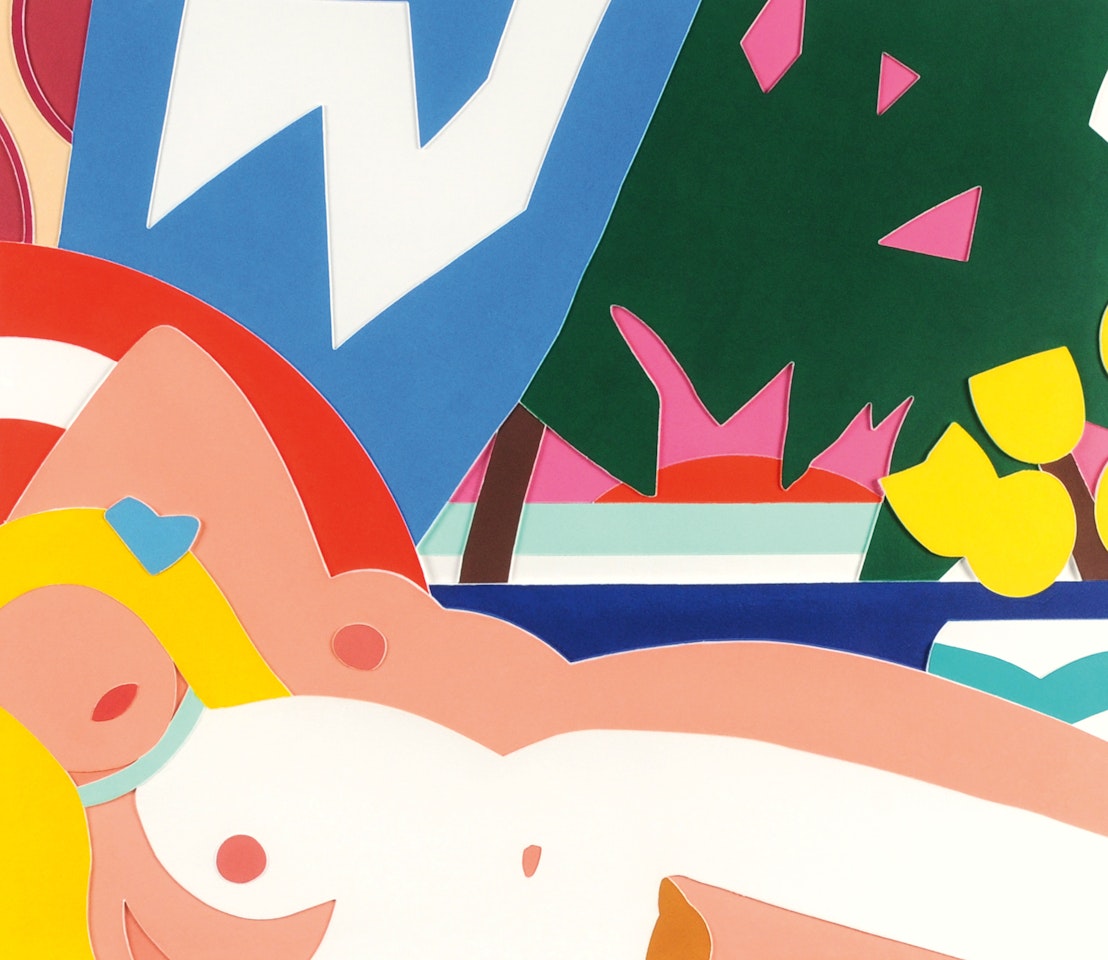 Sunset Nude with Yellow Tulips by Tom Wesselmann
