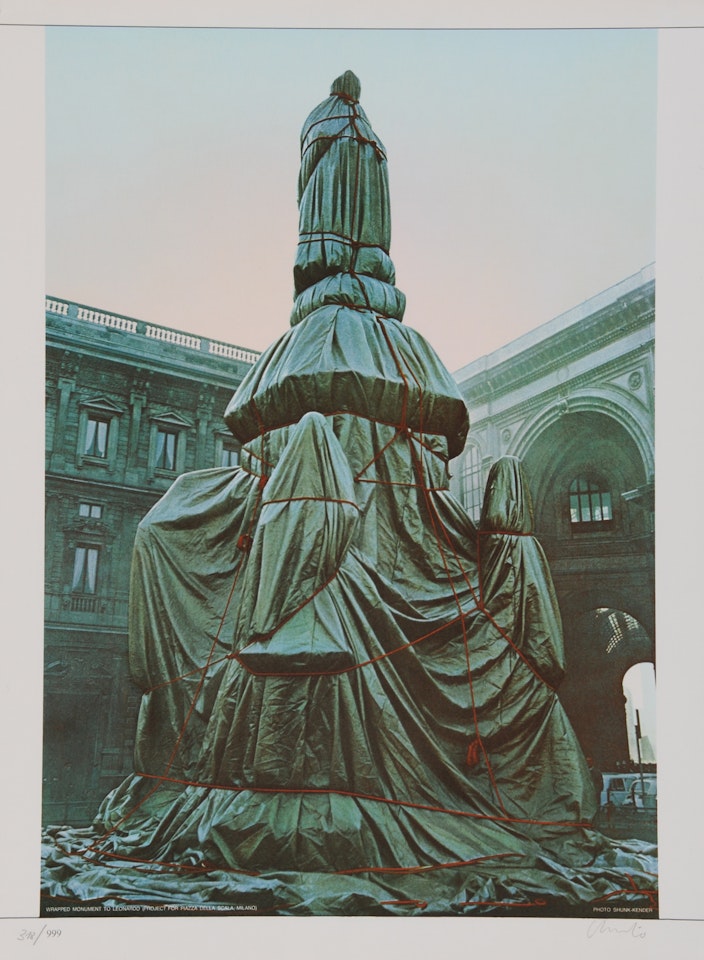 Wrapped Monument to Leonardo, Project for Piazza della Scala, Milan by Christo